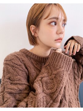 ギフト(GIFT) 【GIFT】シースルー前髪/ハイトーンカラー/オレンジベージュ