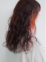 サロン マーニ(salon m ni)&nbsp;韓国風ゼリーパーマ×インナーカラーオレンジ