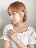 〇ミディアムヘア暗めカラーグランマッシュデザインカラー