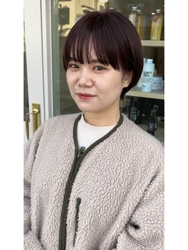 ヘアデザイン ソラ(Sola) 襟足すっきりコンパクト丸みショート 暗髪ブラウン