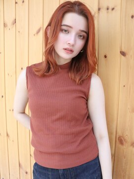 ブゾン(buZon) 【buZon ブゾン】くびれミディアム×オレンジヘア