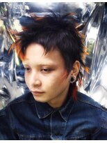 レコ 渋谷(LECO)&nbsp;毛先カラーオレンジスパイキーショート