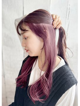 シュシュット(chouchoute) 美髪質改善ピンクブラウンエアリーロング切りっぱなしボブ/051