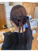 三つ編みアレンジ