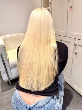 ベレーザ 渋谷神南(Beleza) 12573艶髪ホワイトブロンド髪質改善ミルクティーベージュロング