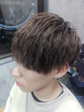 アトリエナガノ(atelier nagano) ツーブロック/メンズパーマ/センターパート/ニュアンスパーマ