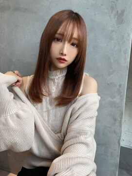 美髪レイヤーカット/顔まわりレイヤー/ストレートロングレイヤー