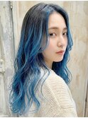 透明感ブルー♪バレイヤージュ グラデーションカラー