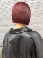 ロックス バイ マグ 松本(rocks BY MAG)&nbsp;◎韓国風ブリーチ×ワインレッド切りっぱなしボブ