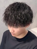ソウル 福山駅前店(SOUL.) ツイストスパイラルパーマ マッシュショート 黒髪 メンズ 20代