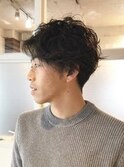 メンズミディアム×無造作パーマ