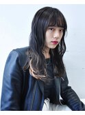 夏くびれヘア黒髪ミディアムハイライトカラー髪質改善丸型卵型