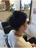 黒髪×ツーブロック
