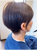 透明感♪髪質改善カラー小顔艶感前下がりショートレイヤー