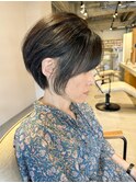大人ショートボブ丸みマッシュショート前髪あり【竹内哲太】