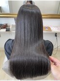 艶髪　ストレート　ダークアッシュ