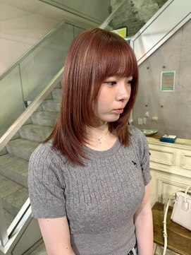 ヘアーデザイン アルエ(HAIR×design ARUE) ミディアムレイヤー×ピンクブラウン