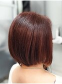 30代40代50代60代ショートボブ白髪ぼかしピンク系ブリーチ無し
