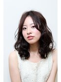 女度ＵＰのセンターわけ　カールミディ
