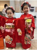 七五三参りの着付け＆日本髪風アップ