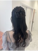 ハーフアップお団子