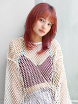 アイビー 吉祥寺(aivee) ウルフレイヤーミディ×ダブルカラーチェリーレッドオレンジ