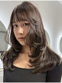 韓国ヘアーハッシュカットレイヤーカットハイライトカラー