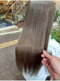 髪質改善/ストレートロング/地毛風グレージュ 