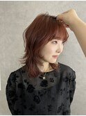 オレンジ/韓国スタイル/レイヤーカット/並木坂/透明感カラー