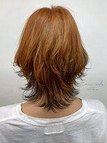 エマエコル(Emma ecole)&nbsp;Emma ecole オレンジカラー/ウルフヘア/ダブルカラー by.木村