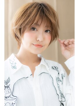 カバーヘア ブリス 上尾西口店(COVER HAIR bliss) インナーカラーxフェザーバングくせ毛ショートX上尾10代20代30代