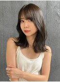 韓国ヘア 外ハネミディ ダークブラウン【天神/今泉】