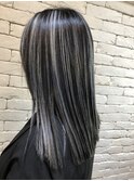 アッシュブラック×ハイライト/30代40代50代