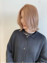 ハウリーヘアアンドスパ(HAURY hair&spa)&nbsp;ミルクティーベージュ×切りっぱなしボブ
