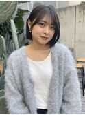 ミニボブ顔まわりカット顔まわりレイヤーストレートボブ後れ毛11