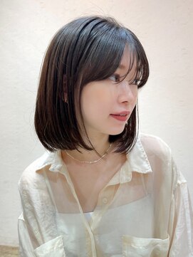 ガーデンヨコハマ(GARDEN YOKOHAMA) 内巻きボブ大人ボブ黒髪ネビージュ小顔カットワンレン