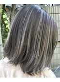 白髪ぼかし脱白髪染め似合わせミディアムレイヤー40代50代60代♪