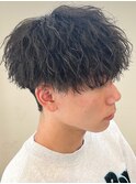 奈良men's縦落ちツイストスパイラルパーマ