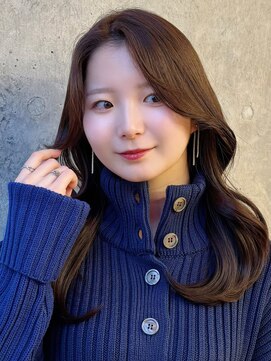 ミリ(mm) レイヤーカット/くびれヘア/くびれレイヤー/ベージュカラー