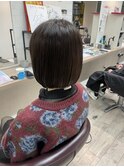 大人可愛い20代30代40代黒髪前下がりショートボブ丸みショート◎