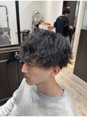 波巻きパーマ　マッシュ　ツーブロック