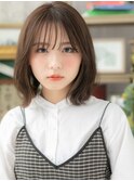 グレーベージュシースルーバング韓国風ロブc6志木20代30代40代