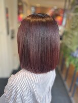 ダブル アンダーバー サロン(W_SALON) ピンクカラーボブ縮毛矯正、髪質改善