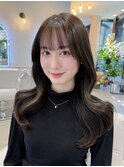 (韓国風/くびれヘア/縮毛矯正/前髪/韓国レイヤー/小顔)