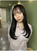 グレージュカラー × ストレート内巻きスタイル