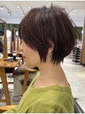 ◎前下がりショートボブハンサムショートカットカラーパーマケア