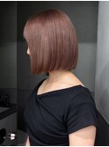 ミディアムグレージュボブ小顔前髪カット_ba561502
