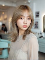クレビア 名古屋(CreBiA)&nbsp;韓国/髪質改善/レイヤーカット/小顔/透明感/ホワイトベージュ