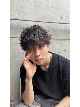 ノットバイベル 大宮(knot by belle) 無造作パーマ/マッシュ/メンズ/シャドウパーマ/ブルーブラック