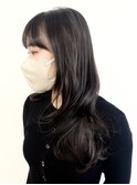 【松戸 アイダ】黒髪ロングレイヤー巻きレイヤーハッシュカット